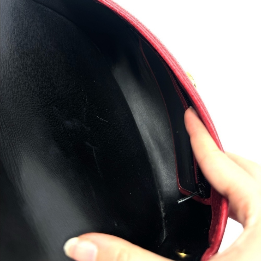 Christian Dior Vintage Bobby Saddle Red Leather Crossbody Shoulder Bag - Picture 13 of 13